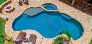Free form inground pool and spa