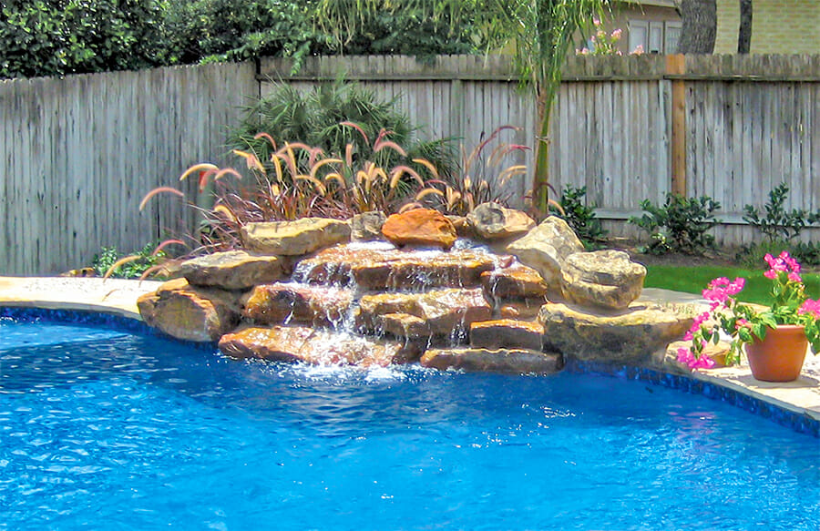 Swimming Pool Rock Waterfall Pictures, Inground Pools With Waterfalls