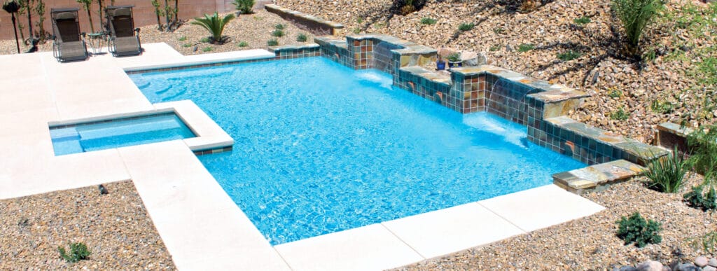 Inground pool in Las Vegas backyard.