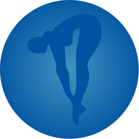 Displaying diving efforts into swimming pool icon