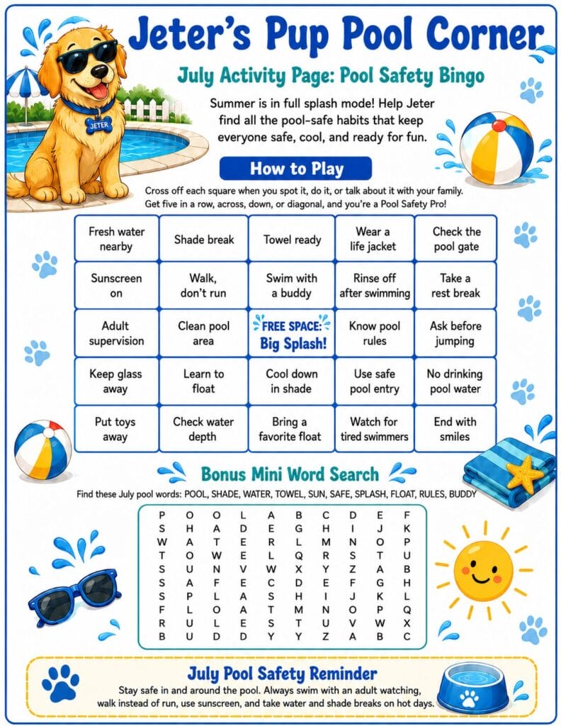 jeters_pup_pool_corner_july_pool_safety_bingo