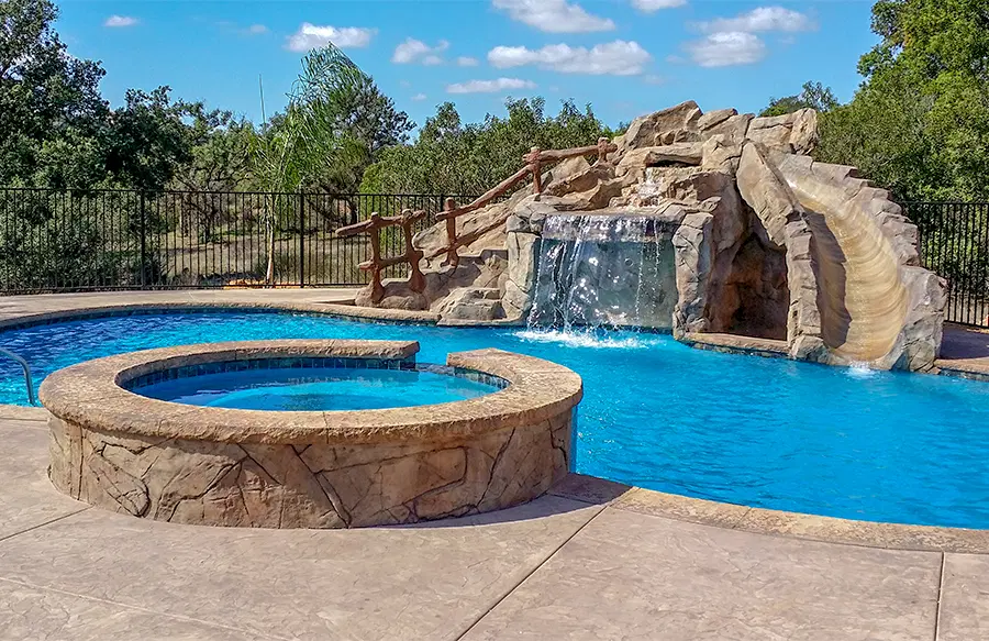 Custom San Diego swimming pool with elegant backyard design