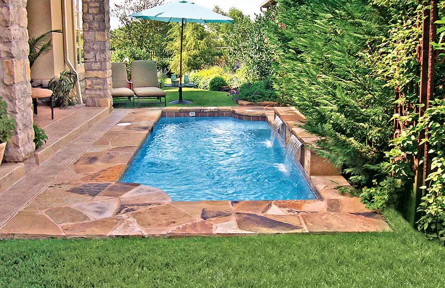 Nashville inground swimming pool with custom backyard design
