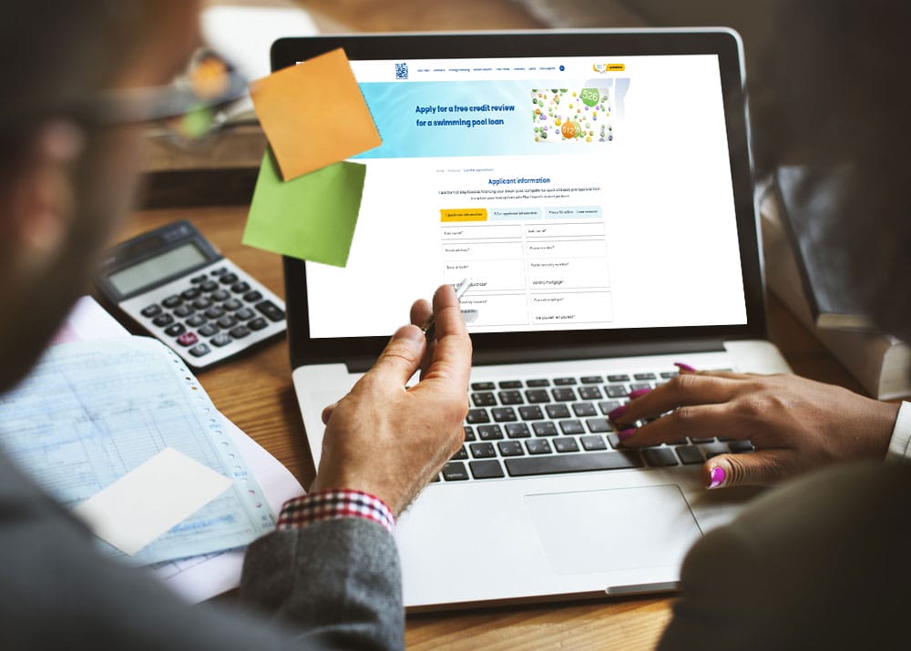Applying online for swimming pool financing options
