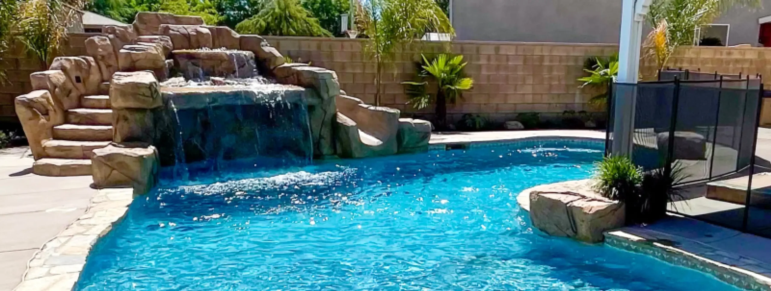 Luxury backyard pool installation in South Orange County