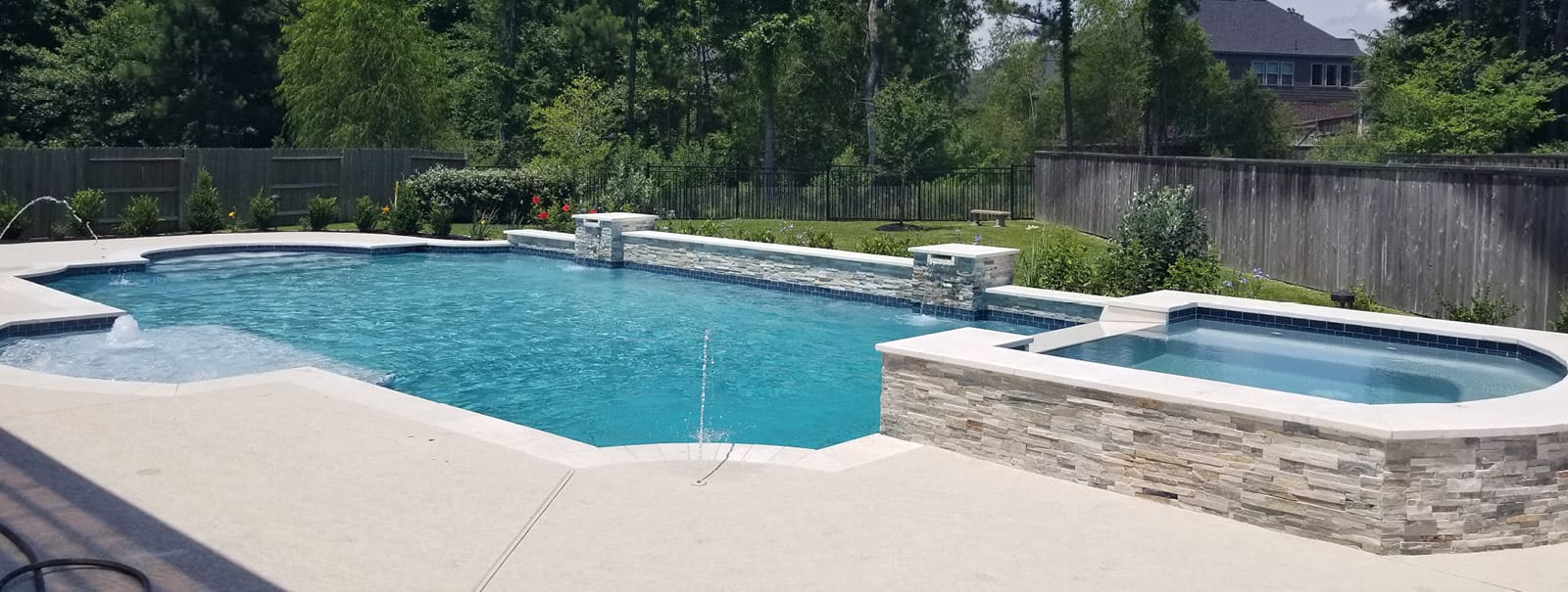 Beautiful custom pool project with outdoor features