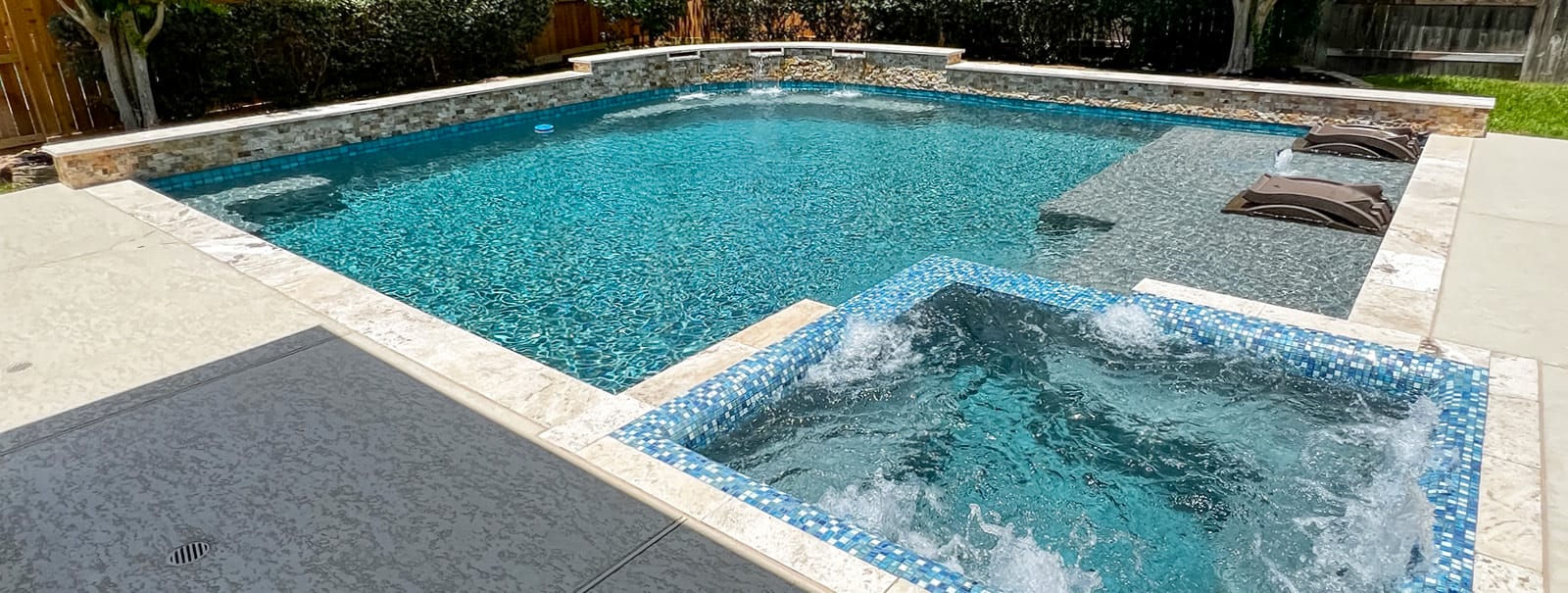 Luxury backyard pool installation in Sugar Land