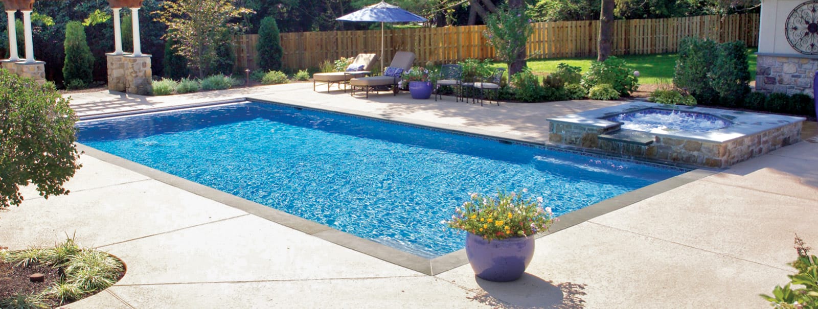 Showcasing elegant pool features and outdoor living spaces