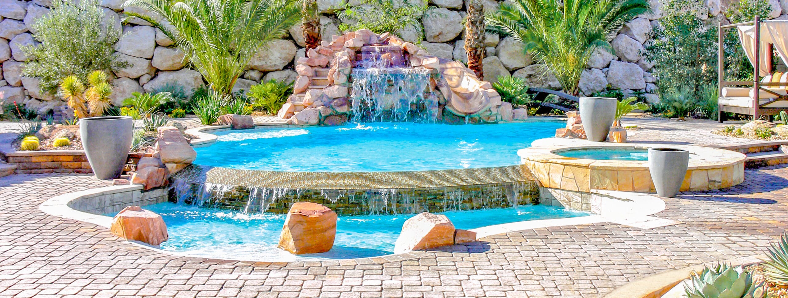 Custom pool project showcasing outdoor living space