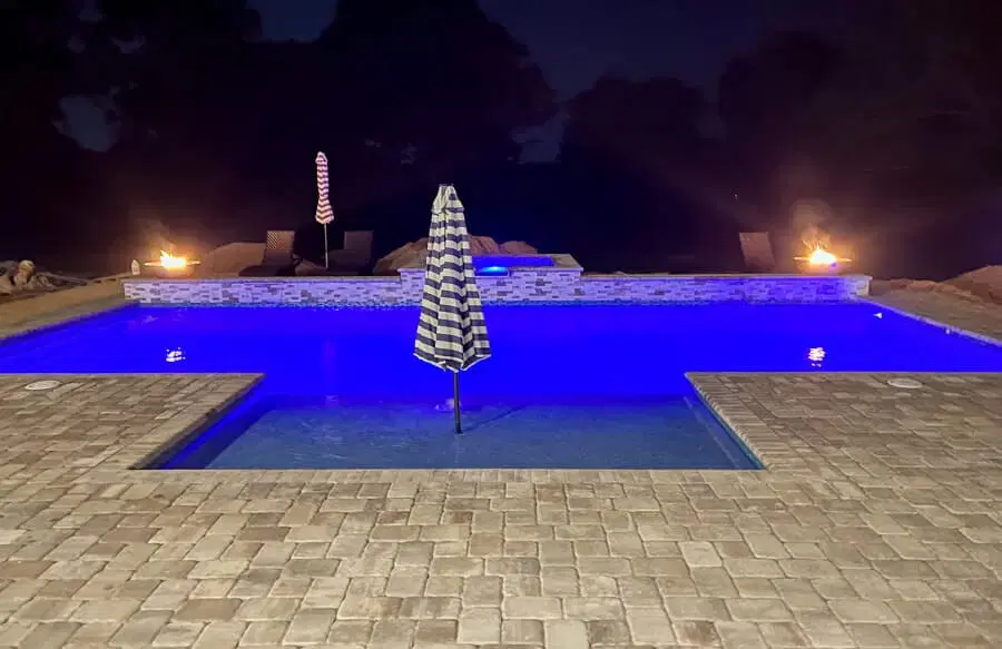 Backyard swimming pool with professional craftsmanship