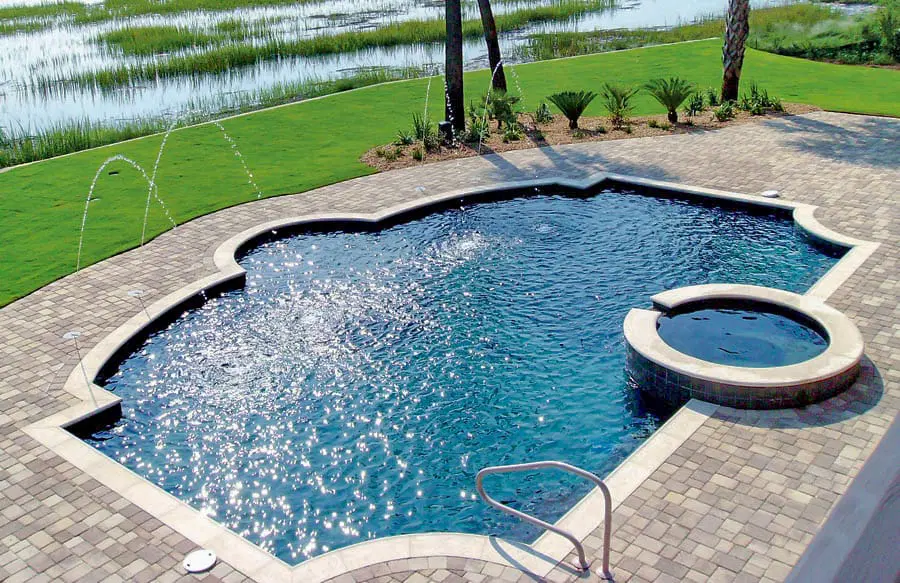 Designing outdoor pools with custom Clear Lake features