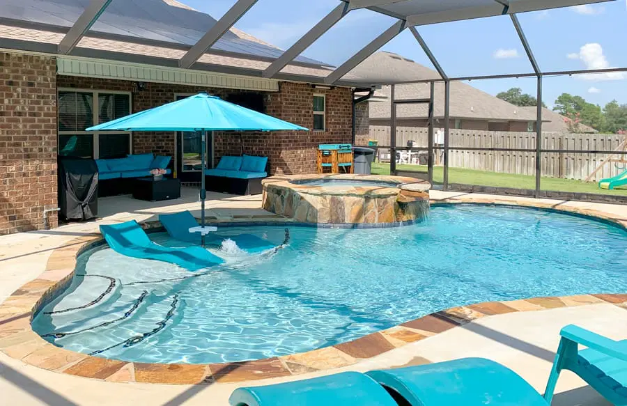Modern inground pool with premium features