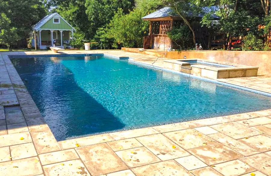 Residential pool landscaping in Opelika