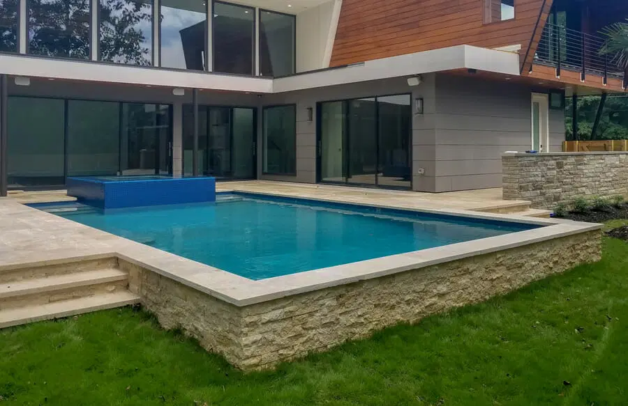 Backyard pool installation in Northwest Arkansas