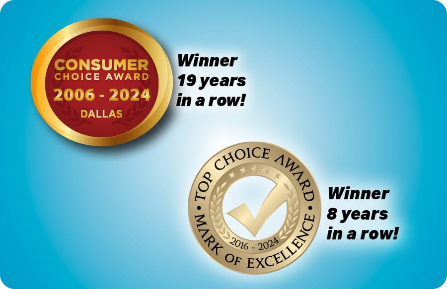 Showcasing Dallas pool construction businesses winning the Consumers Choice and Top Choice Award