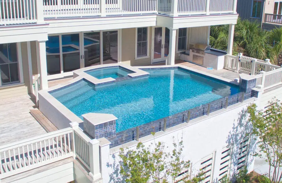 Family enjoying custom swimming pool in Savannah area