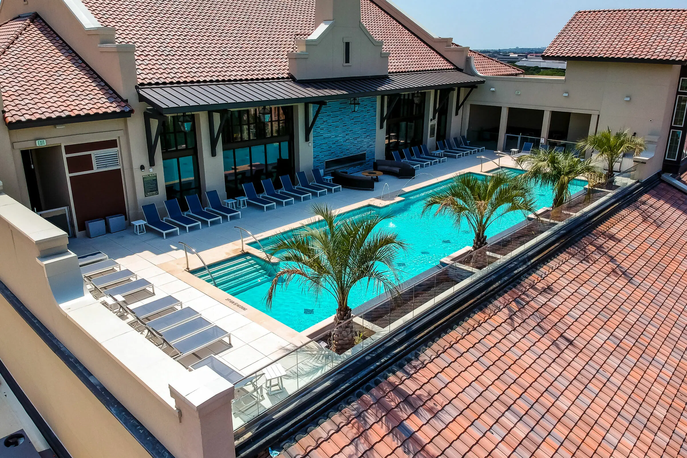 Commercial pool project with custom features