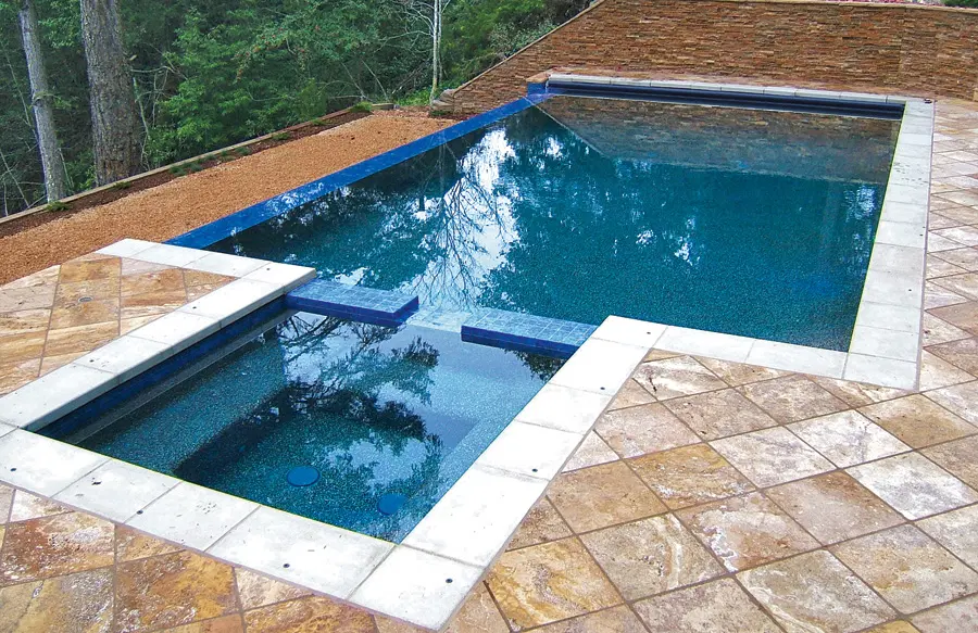 Custom residential swimming pool with premium outdoor features in Chico