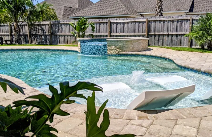 Premium gunite pool with stylish backyard design in Daytona
