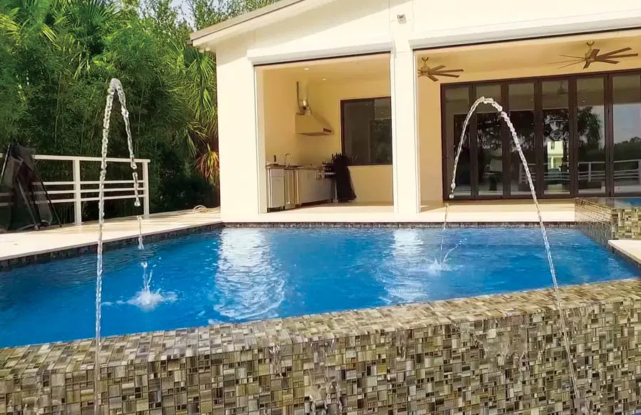 Beautiful residential swimming pool built for Daytona homeowners
