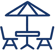 Pool decking service icon graphic