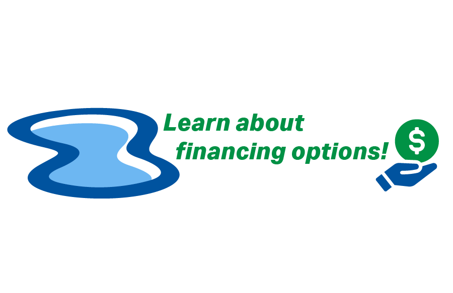 Providing swimming pool financing options logo