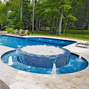Custom gunite swimming pool designed for Harrisburg homeowners