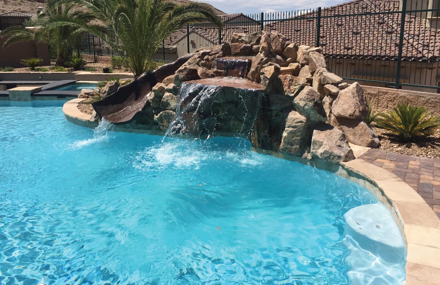 Building custom inground swimming pool for backyard in Las Vegas