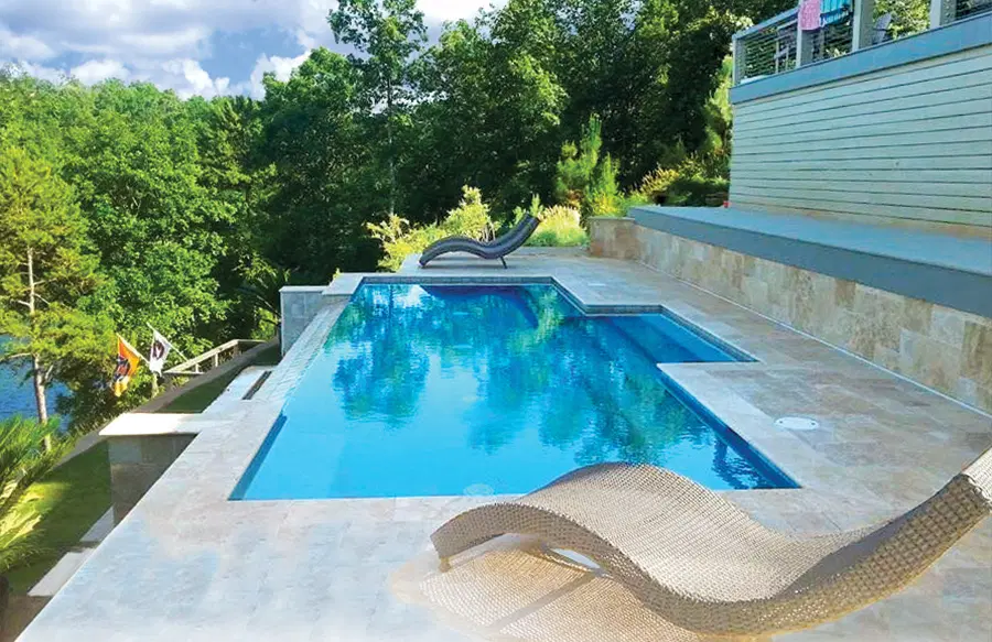 Modern residential swimming pool in Opelika