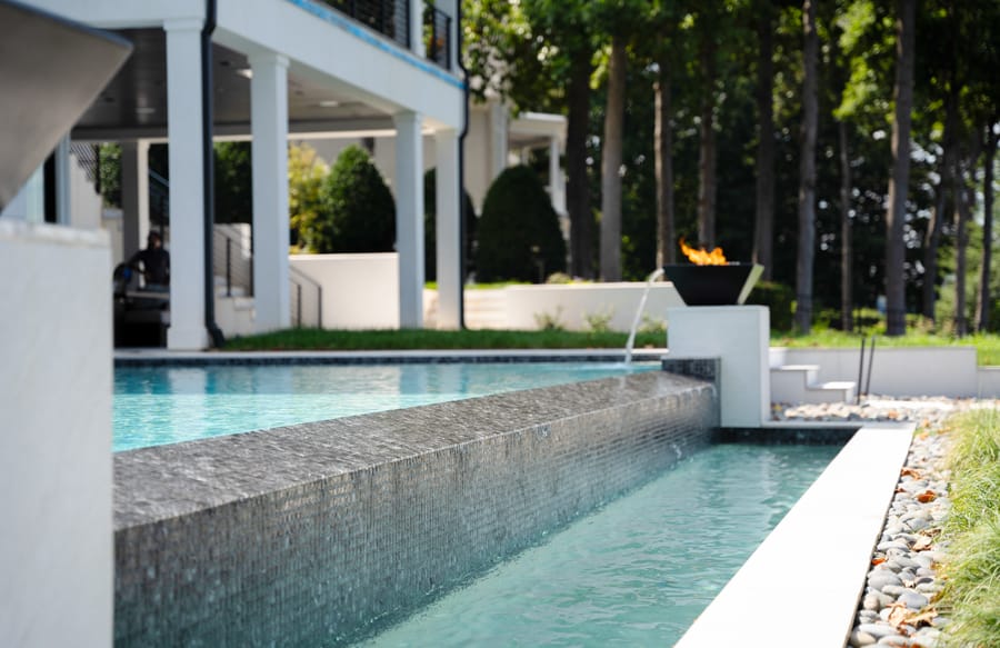 Custom Raleigh swimming pool with elegant features