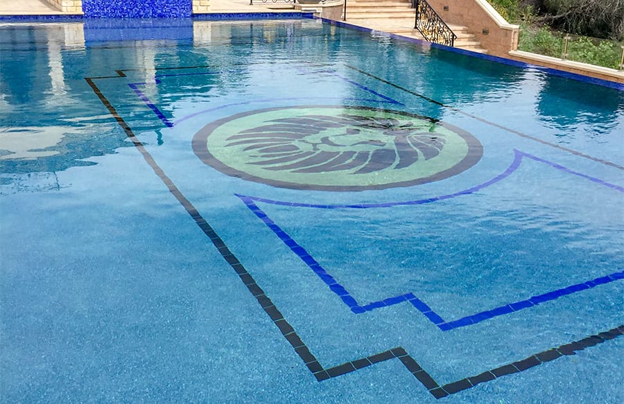 Inground pool installation with custom backyard layout