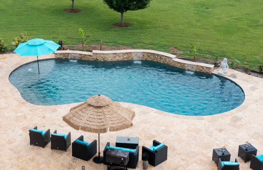 Raleigh custom swimming pool with elegant outdoor design
