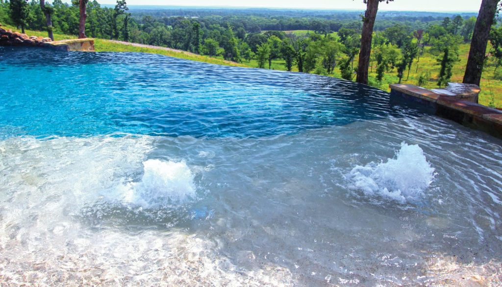 Pool bubbler water fountain feature