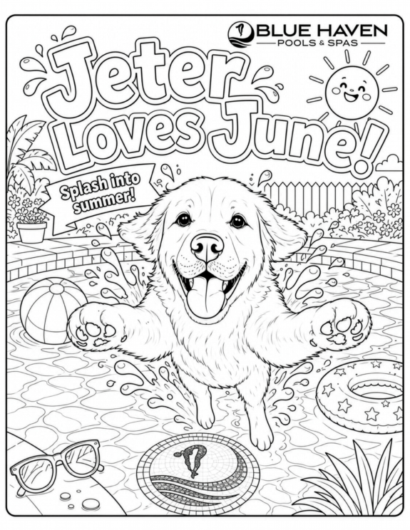 Color Jeter enjoying patriotic poolside summer celebration fun