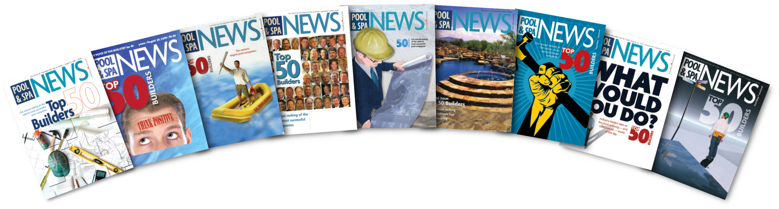 Featuring pool and spa news magazine cover