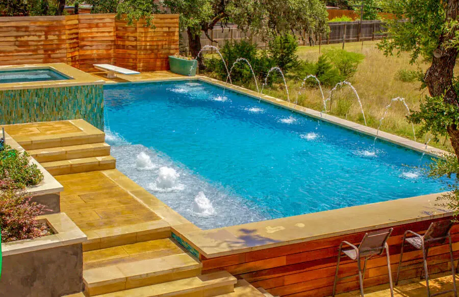Elegant residential gunite pool installation for San Antonio home