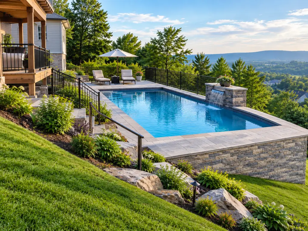 Building an Inground Pool on a Slope or Hill